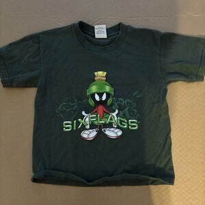 Vintage 2000 Marvin The Martian Six Flags T-shirt Youth Medium 14x18